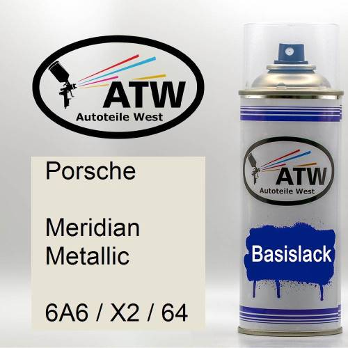 Porsche, Meridian Metallic, 6A6 / X2 / 64: 400ml Sprühdose, von ATW Autoteile West.